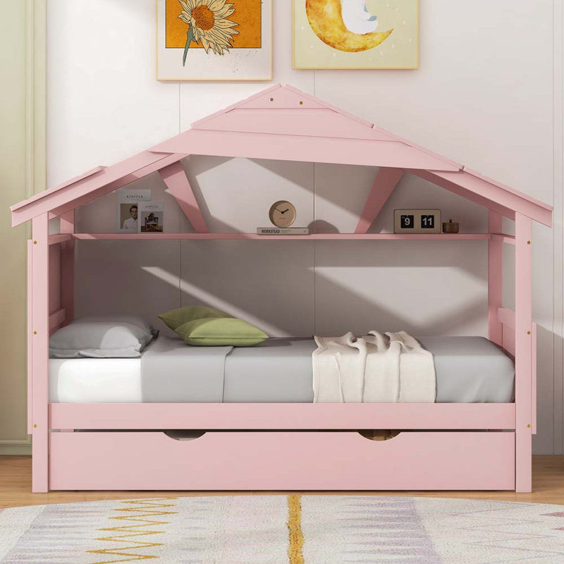 Aajon Storage Bed, Twin, Pink