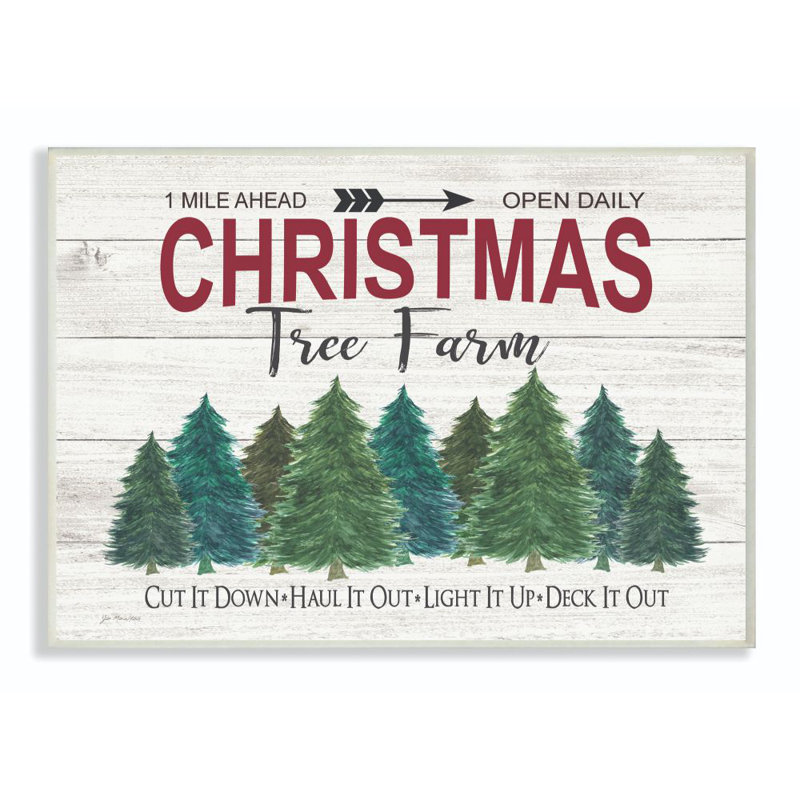 «Christmas Tree Farm», reproduction d'art textuel, Plaque murale, H 10 po x l 15 po