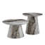 Table basse emboîtable, table basse de style médiéval-moderne, avec placage gris, ensemble de tables basses rondes classiques et de tables d'appoint, salon simple, table de centre de bureau
