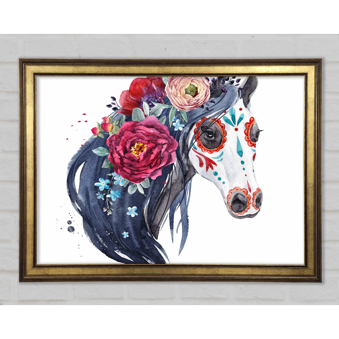 Day Of The Dead Horse - Einzelner Bilderrahmen Kunstdrucke