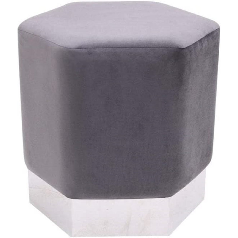 Ketrina Metal Accent Stool, Grey, Silver