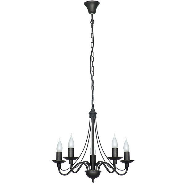 Grunewald 5 - Light Candle Style Chandelier, Black