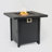 28-Inch Iron Square Propane Fire Pit Table