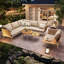 6-seater L-shaped Corner Garden Lounge Set With 2 Coffee Tables-1164499068