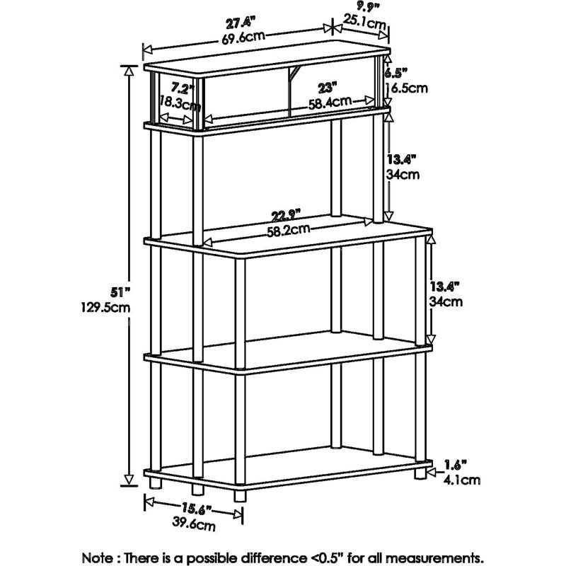 Tablette de rangement sans outils avec armoire supérieure - Organisateur de cuisine à 5 niveaux pour station de café ou garde-manger avec assemblage sans outil