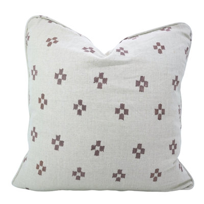Coussin en lin fabriqué à la main de première qualité à motif de passepoil pour divan Fab Fabine - Barfi