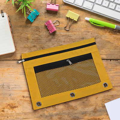 Pencil Pouch 3 Ring Zipper Pencil Pouches Case Binder Cosmetic Bag