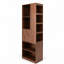 Grande armoire de rangement en noyer avec tablettes ouvertes et 2 tiroirs cannelés