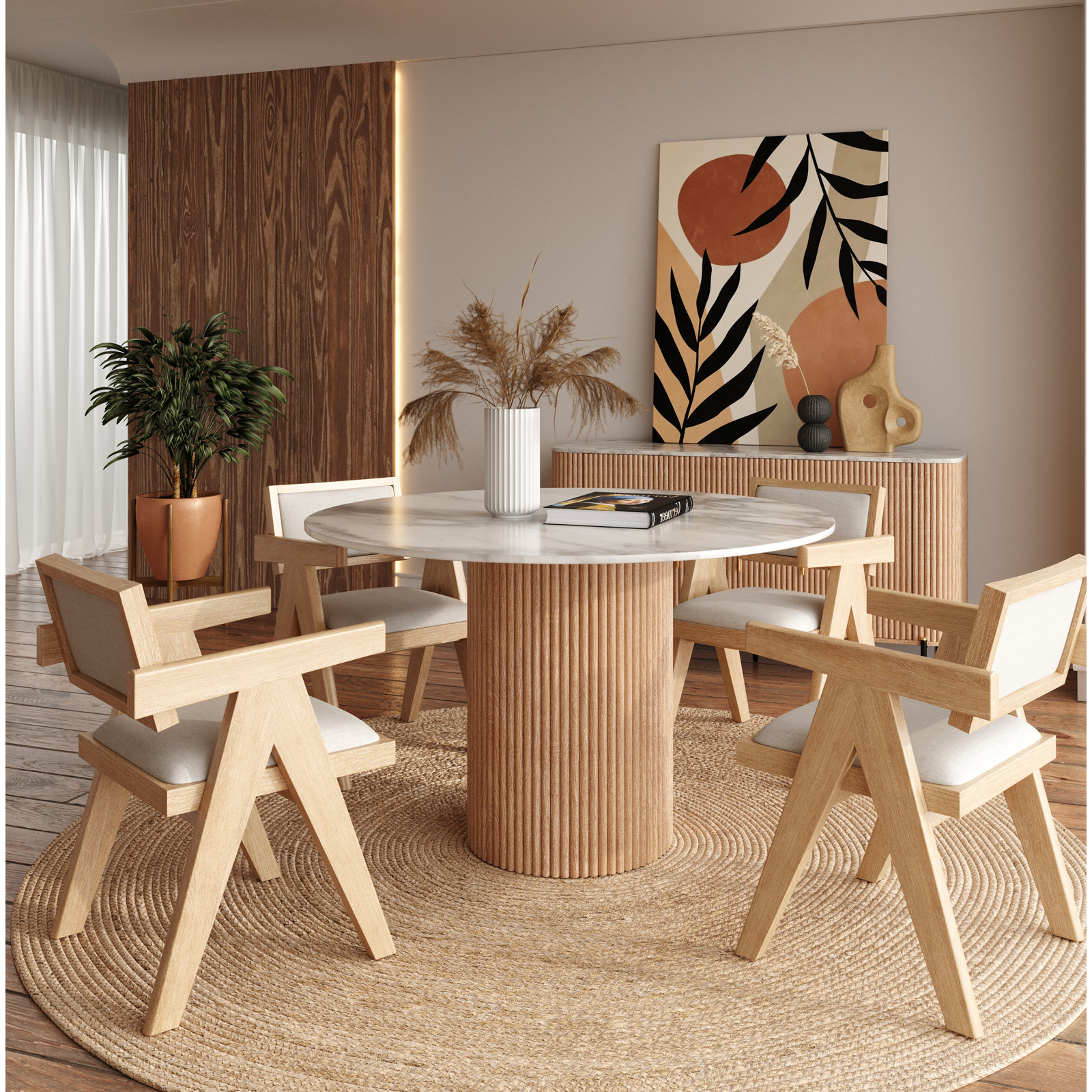 Ches Dining Armchair, Light Walnut
