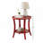 Contemporary Round Shelf End Table, Red