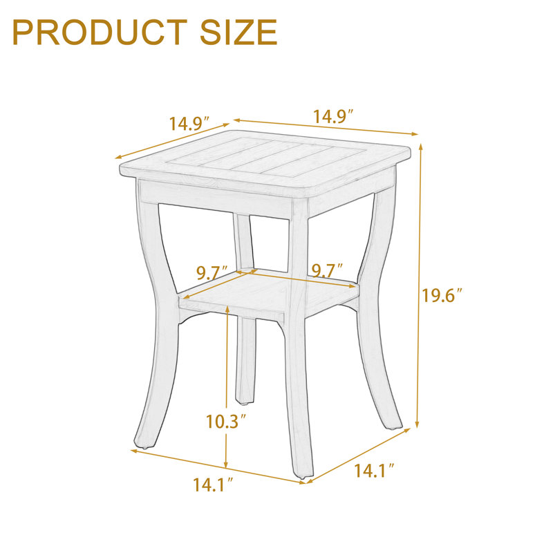 Table d'appoint en teck pour l'extérieur, Brun