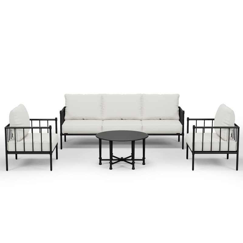 Birch Lane 5-Person Outdoor Conversation Set With Cushions, Modern Seating Group