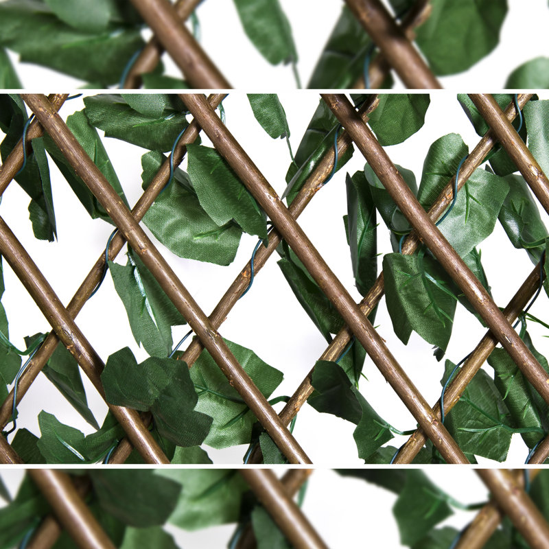 Double-Sided Expandable Ivy Leaf Trellis Privacy Fence 2-Pack
