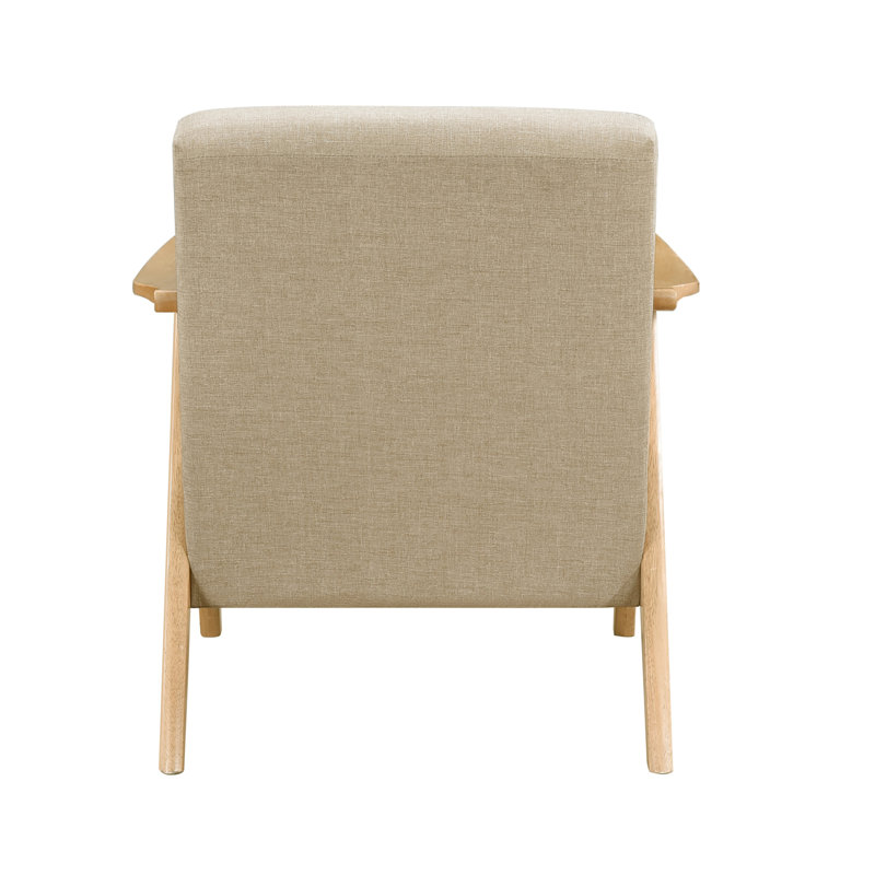 Modern  Upholstered 1pc Accent chair, Light Brown/Natural