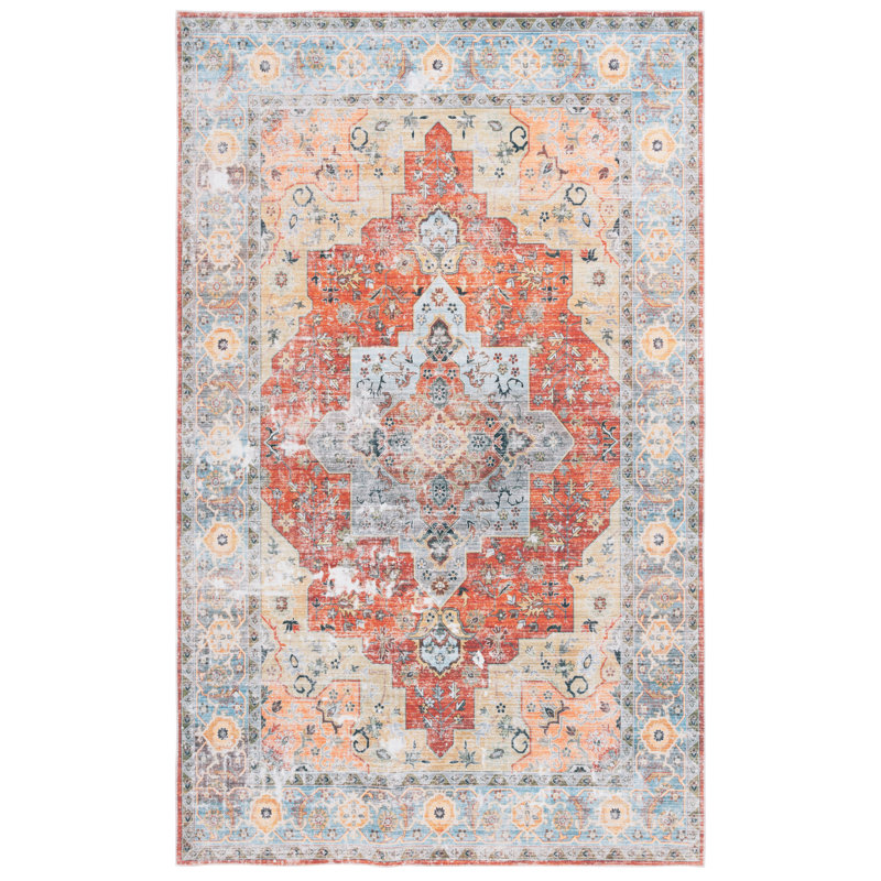 Tapis Arizona 126 rouille / turquoise, Rectangle de 5 pi x 8 pi