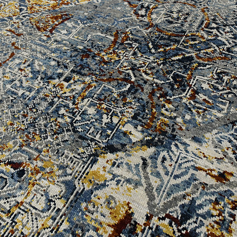 Bristol Blue Hand-Knotted Wool 2' x 3' Area Rug