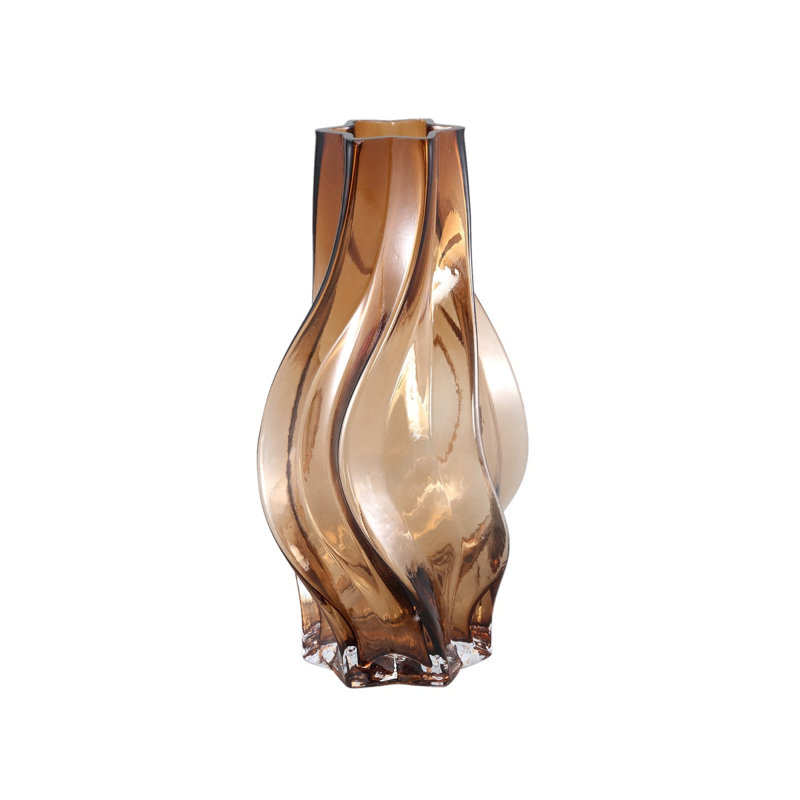Charleus Glass Table Vase, Brown, 32cm H x 17cm W x 17cm D