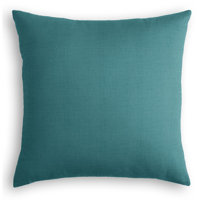 Linen Square Pillow Cover & Insert, 24" x 24", Dark Teal