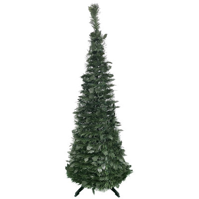 4' Green Tinsel Pop-Up Artificial Christmas Tree Unlit