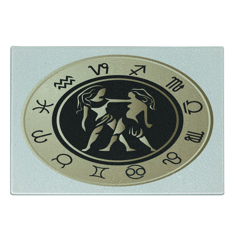 Planche à découper en verre trempé Ambesonne Zodiac Gemini