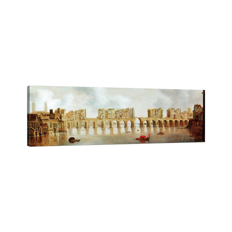 View Of London Bridge, C.1632 by Claude De Jongh - Wrapped Canvas Panoramic Gallery-Wrapped Canvas Giclée