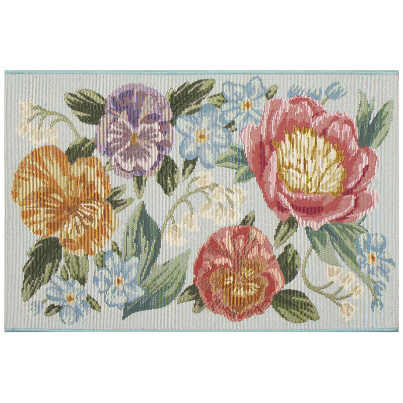 Tapis de cuisine Andreane, Bleu clair, Rectangle 2 pi 4 po x 3 pi 11 po