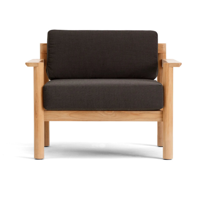 Haven Outdoor Teak Lounge Chair, Sunbrella Coal