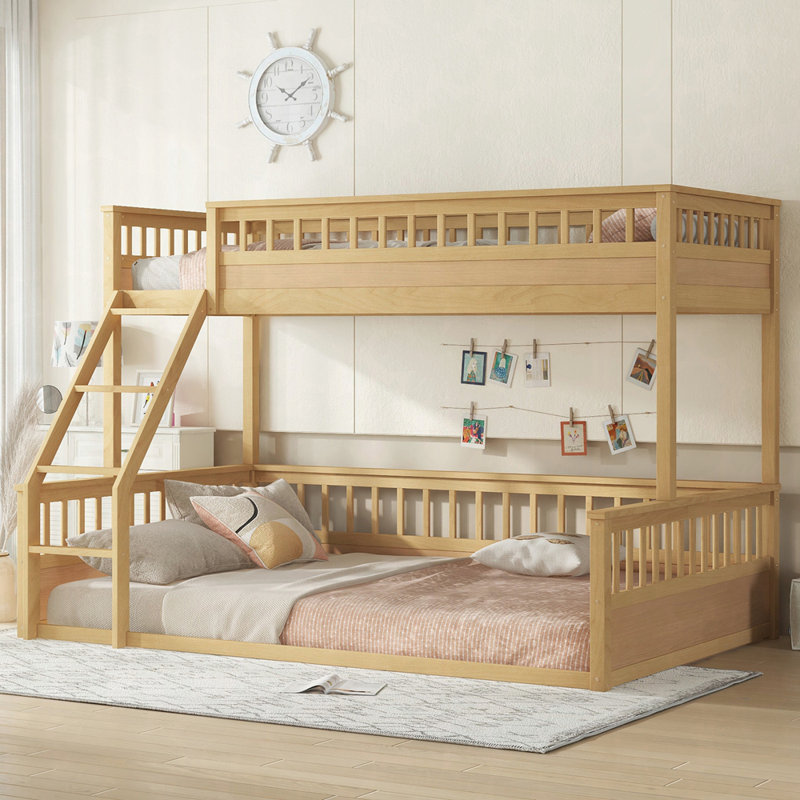 au-dessus d'un lit superposé avec échelle et garde-corps, Naturel, Simple très long