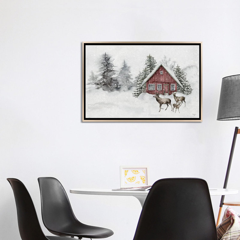 «Snow-Kissed Solitude», reproduction d'art sur toile encadrée, H 26 po x l 40 po, Impression encadrée sans passe-partout