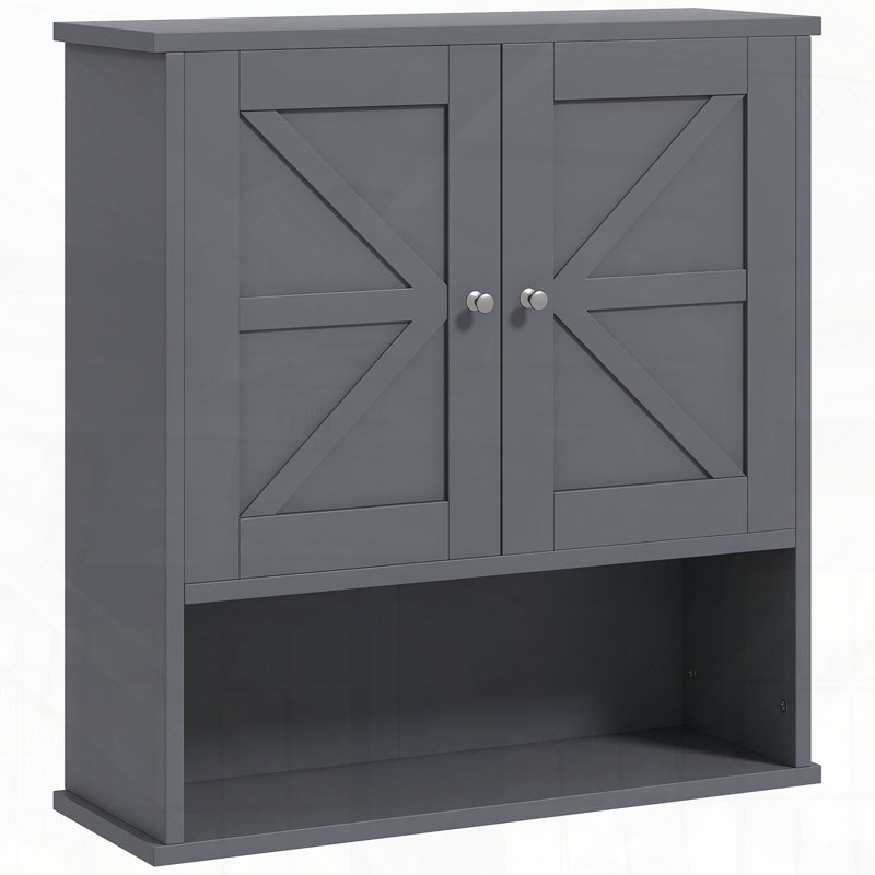 Armoire à pharmacie murale avec tablette ouverte Farmhouse, Noir