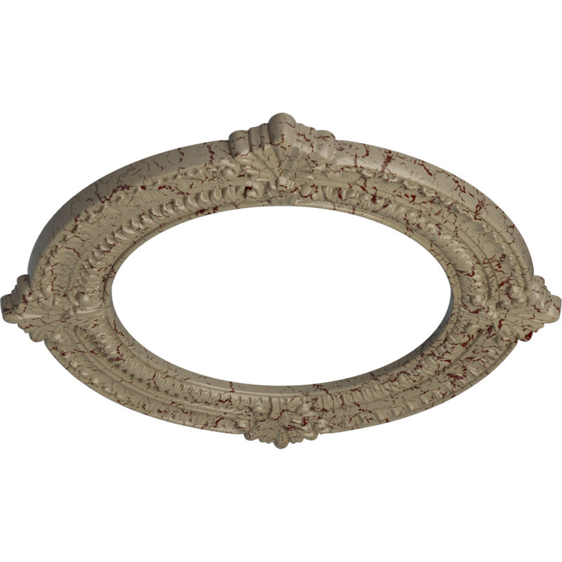Médaillon de plafond H 13,375 po x l 13,375 po x P 0,625 po Benson, Désert de Gobi craquelé