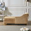 Chaise longue en velours kaki avec grande capacité de rangement - siège confortable, pieds en métal doré, installation simple-133044550