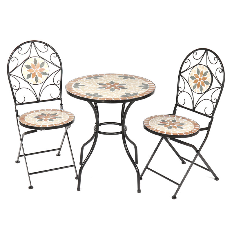 2 - Person Patio Dining Set with Round Table , Cushions Included