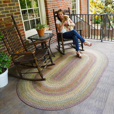  Tapis tressé champêtre multicolore lavable pour l'intérieur et l'extérieur convenant aux animaux de compagnie
