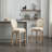 Solid Wood Bar Stools Set Of 2, Classic French Country Wooden Barstools With Upholstered Seating