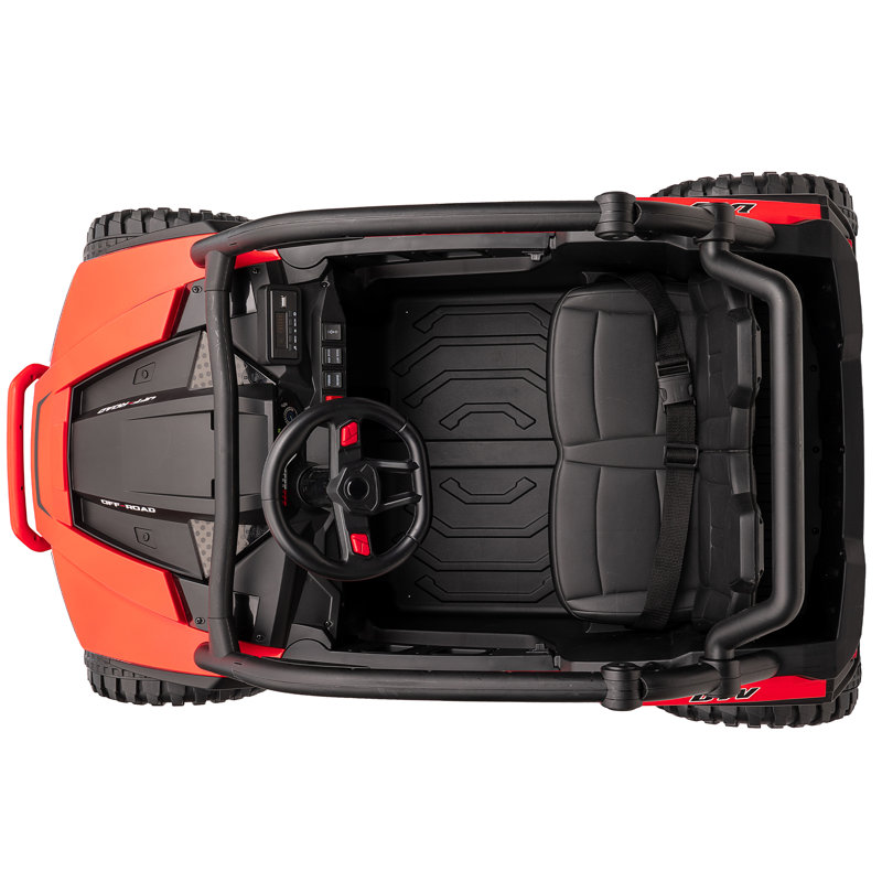 Voiture électrique rouge 2 places pour enfants (24 V) avec télécommande parentale, musique Bluetooth, lumières DEL et cadeau amusant pour les filles