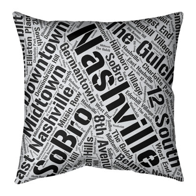 Tennessee Districts Word Art Leather Throw Pillow Cover