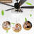 Katherin 42/52 Inch Industrial Black Caged Ceiling Fan with Lights and Remote, Farmhouse Reversible Wood Blades Fandelier Ceiling Fan-1534142330