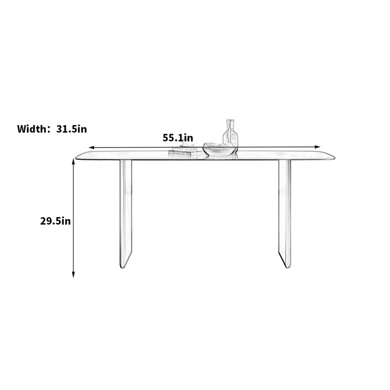 Reynal Metal Base Dining Table, 29.5" H x 55.1" L x 31.5" W