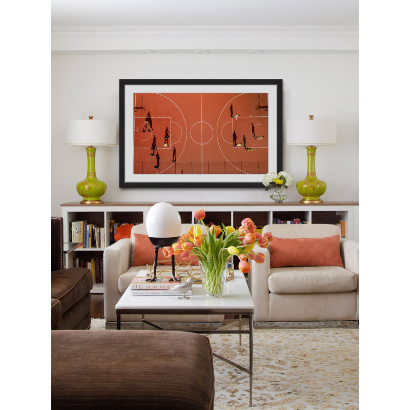 « basket court », reproduction de photo encadrée, 20 po x 30 p