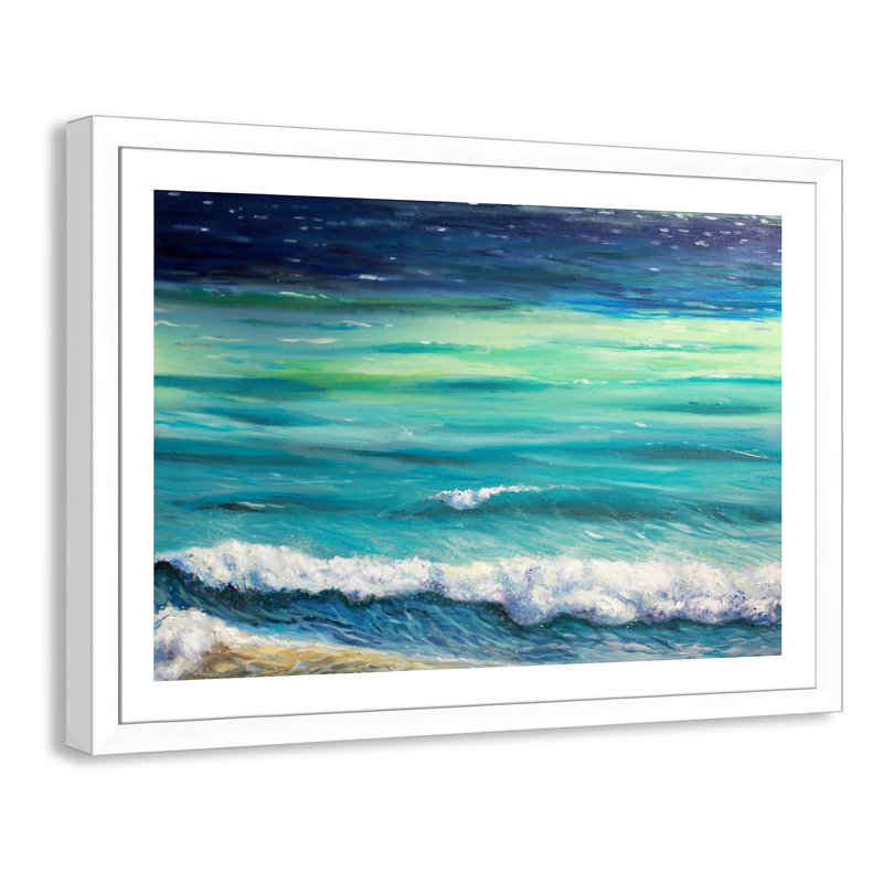 «Rolling Waves», reproduction encadrée, Blanc mat, H 31 po x l 43 po x P 1,25 po