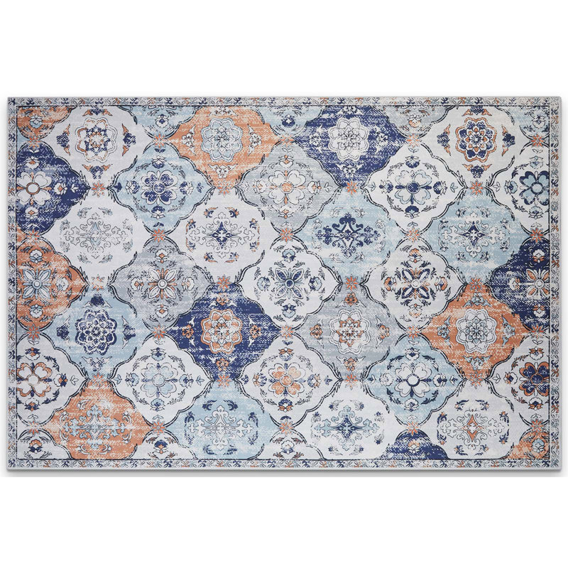 Lively Floral Rug Oriental Area Rug, Rectangle 5' x 7'
