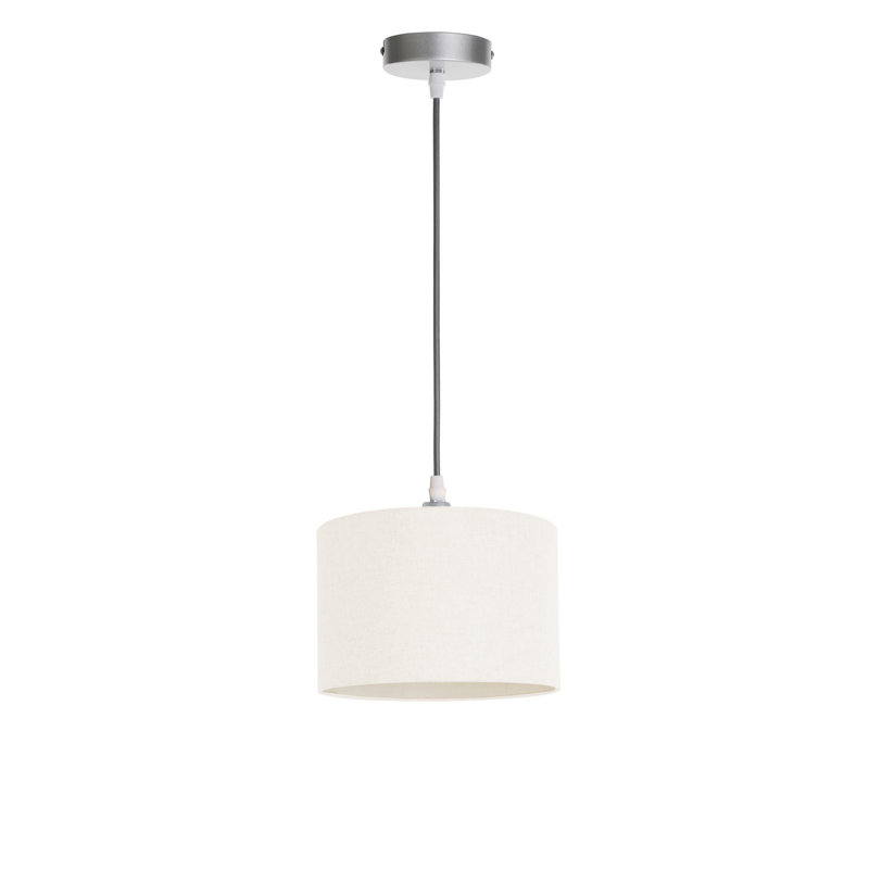 Khamoni 1 - Light Drum Pendant, White, 105cm H x 71cm W x 64cm D, Silver