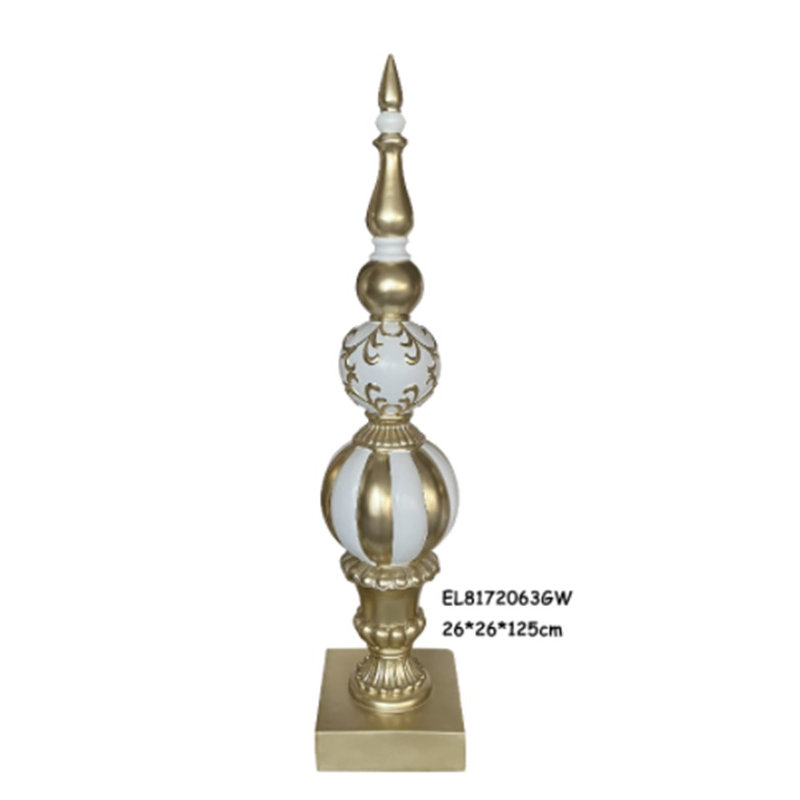 Ball Finial Commercial Size Christmas Decoration 48" - Gold And White, Gold/White