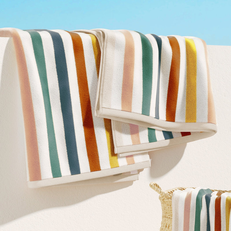 Serviettes de plage surdimensionnées 100% coton, Rainbow