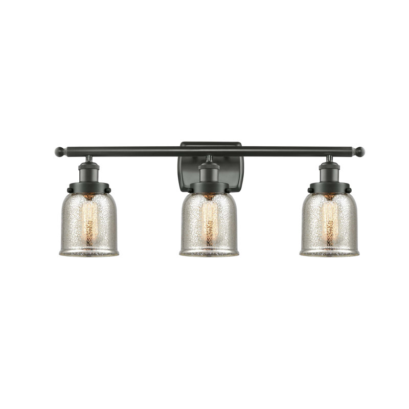 Éclairage pour meuble-lavabo 3 lumières 26 po Ballston Urban Bell, Argent mercuré plaqué, Bronze huilé, DEL