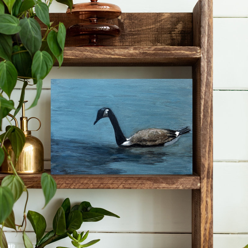 «Calm Contemporary Bird Goose», art mural, H 18 po x l 12 po