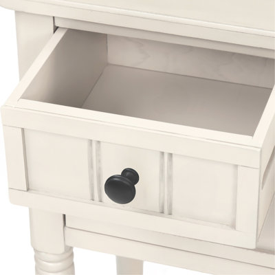 Mince table de canapé avec tiroirs de rangement et tablette inférieure, idéale pour les espaces étroits et les articles de rangement essentiels.