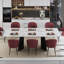 Ensemble de table de salle à manger 9 pièces en faux marbre avec plateau rectangulaire extensible en fritté de 94,5 po et 8 chaises en similicuir-1730726204-1730726205