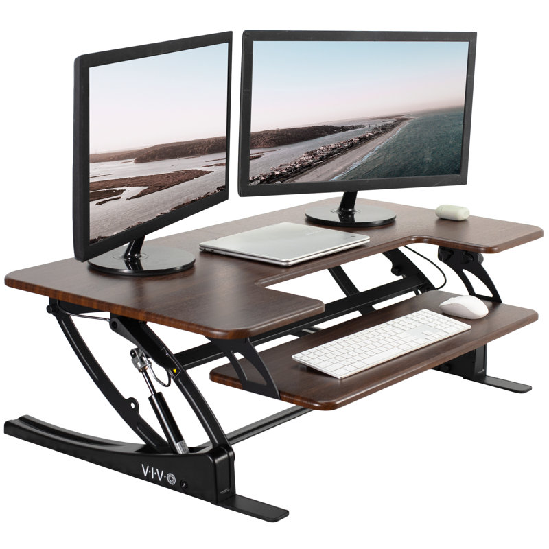 Black 42" Height Adjustable Standing Desk Converter